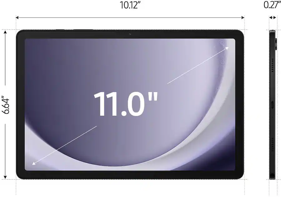 Samsung Galaxy Tab A9+ 5G 11" 64GB Android Tablet, Wi-Fi (T-Mobile Network) Grand Écran, Chipset amélioré, Longue durée de vie de la batterie, Quad haut-parleurs, Affichage multi-fenêtres, version US, 2024, Graphite